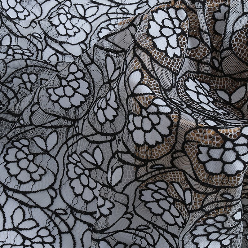 Dress Cutwork Evening Nylon Lace Fabric for Women's Wear Wholesale Sup 3